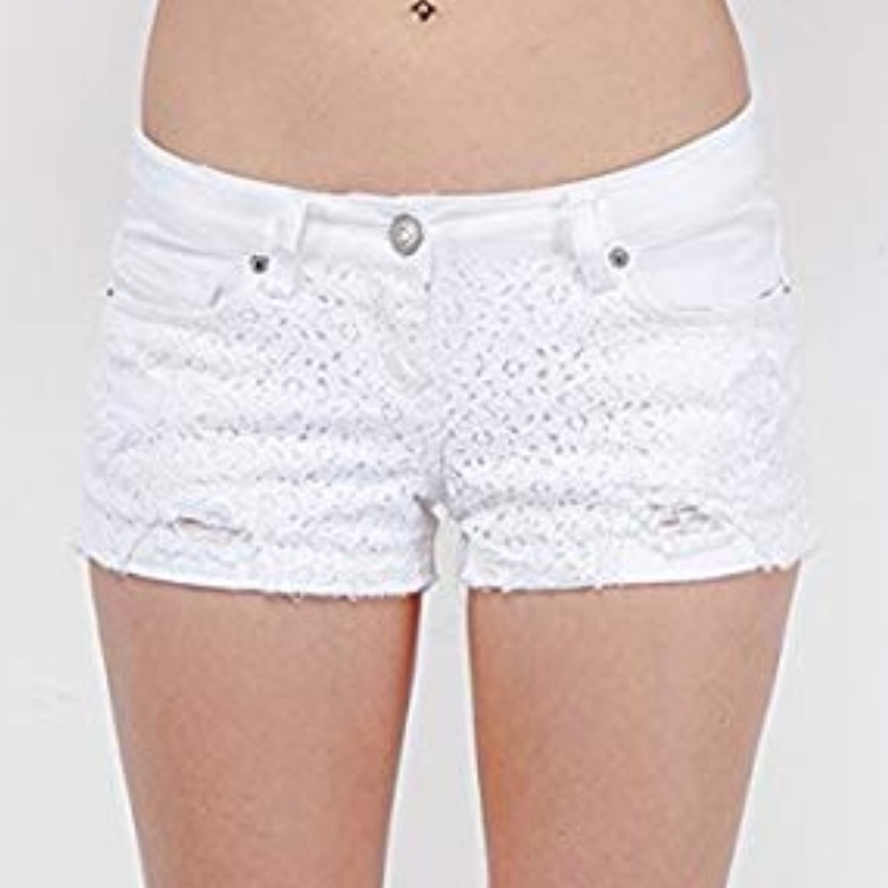 White Lace Shorts